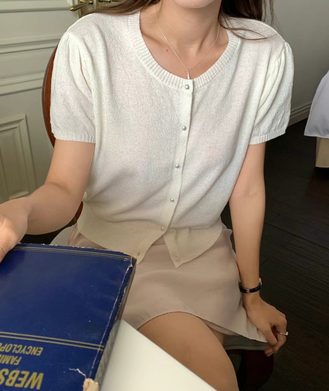 T.BLOSSOM東大門㊣代購女士新款25春夏職業推薦人氣針織衫T.BLOSSOM針織衫圖色2
