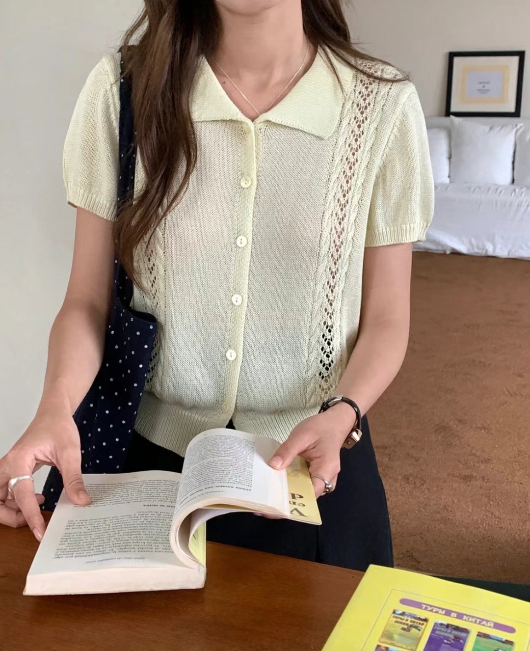 T.BLOSSOM韓國直郵㊣女士新款休閑真品熱賣時尚職業針織衫T.BLOSSOM針織衫圖色3