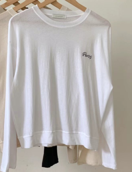 SUNDAY東大門㊣直郵女裝新品職業25春夏人氣時尚長袖T恤刺繡SUNDAY長袖T恤圖色4