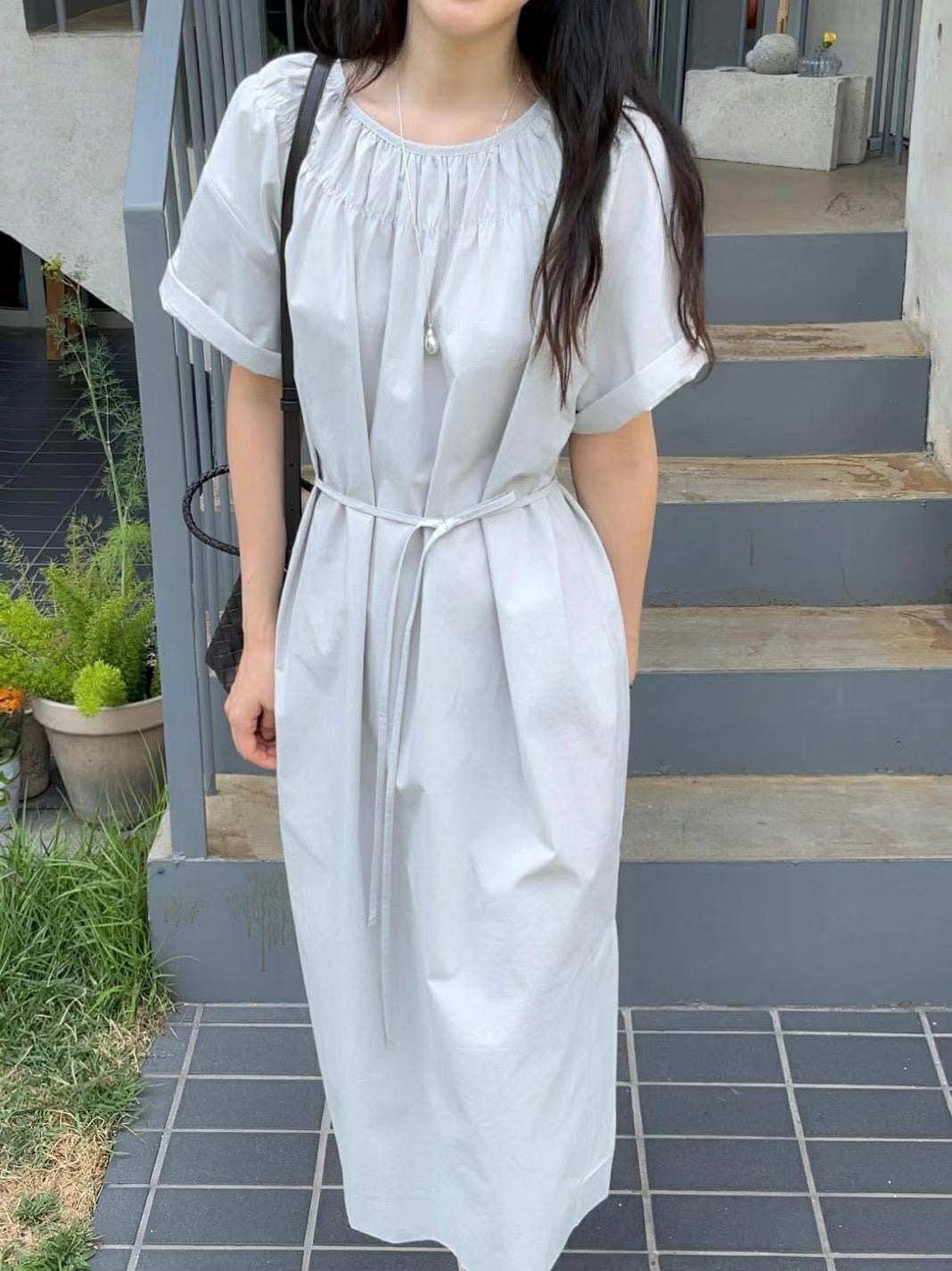 SIMPIEBEIGE東大門㊣實拍女士新品真品熱賣人氣連衣裙含腰繩SIMPIEBEIGE連衣裙圖色3