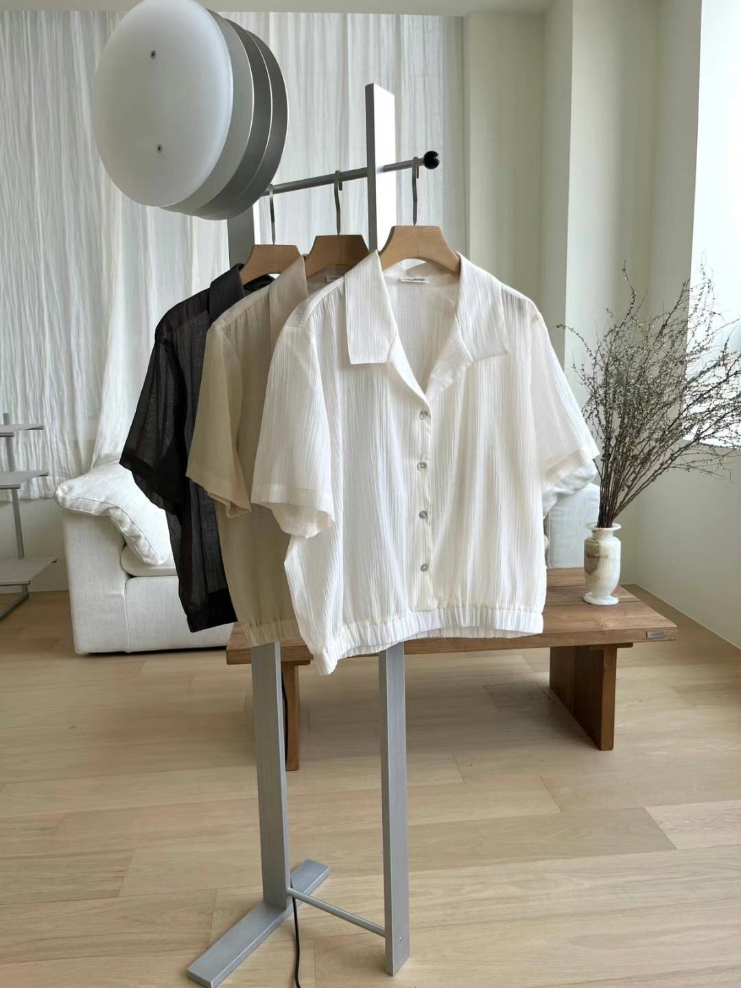 SIMPIEBEIGE韓國代購㊣女士新品25春夏熱賣真品休閑襯衫蕾絲衫SIMPIEBEIGE襯衫/蕾絲衫