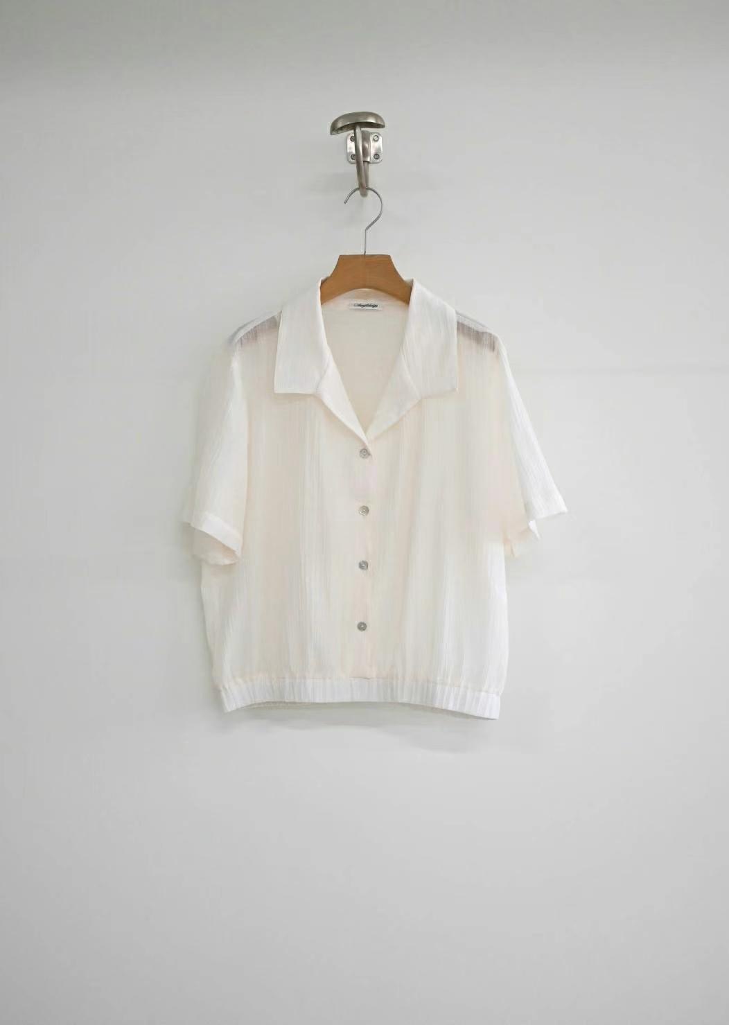 SIMPIEBEIGE韓國代購㊣女士新品25春夏熱賣真品休閑襯衫蕾絲衫SIMPIEBEIGE襯衫/蕾絲衫