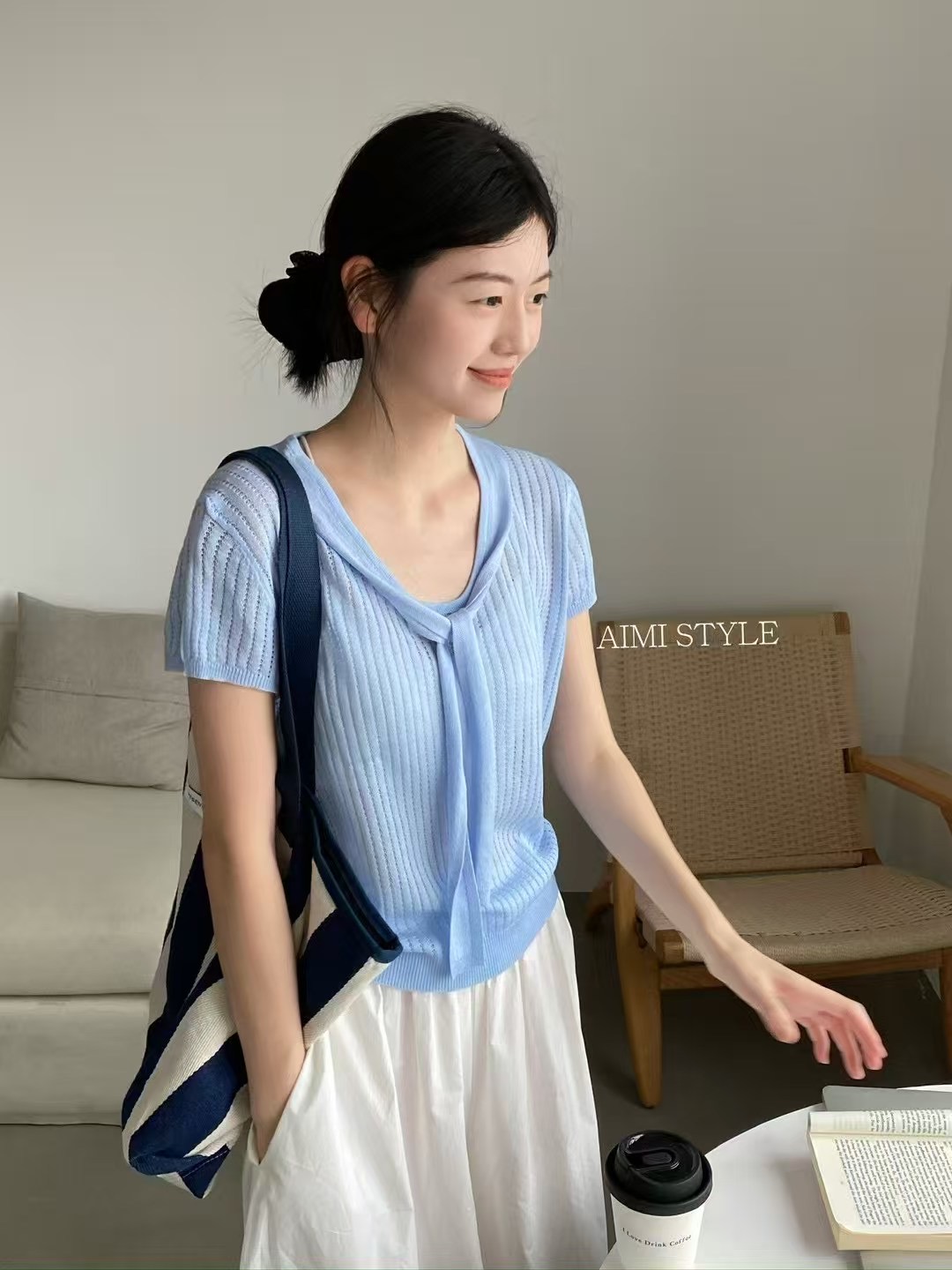 ANGE韓國代購㊣女裝新品休閑時尚推薦真品熱賣25春夏針織衫ANGE針織衫