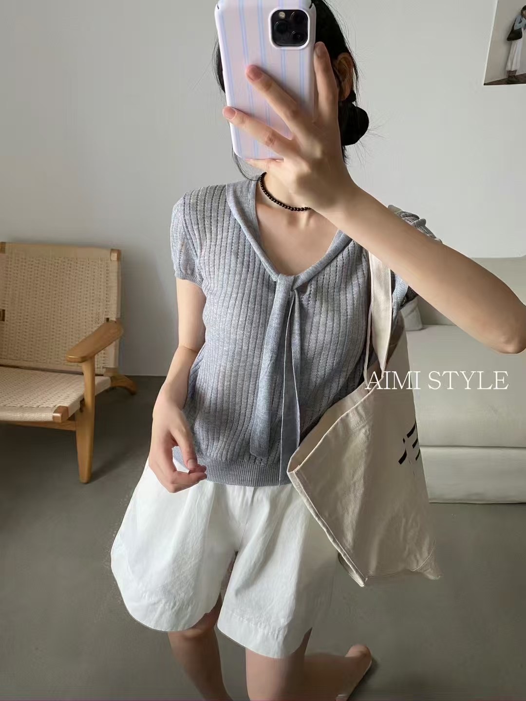 ANGE韓國代購㊣女裝新品休閑時尚推薦真品熱賣25春夏針織衫ANGE針織衫圖色3