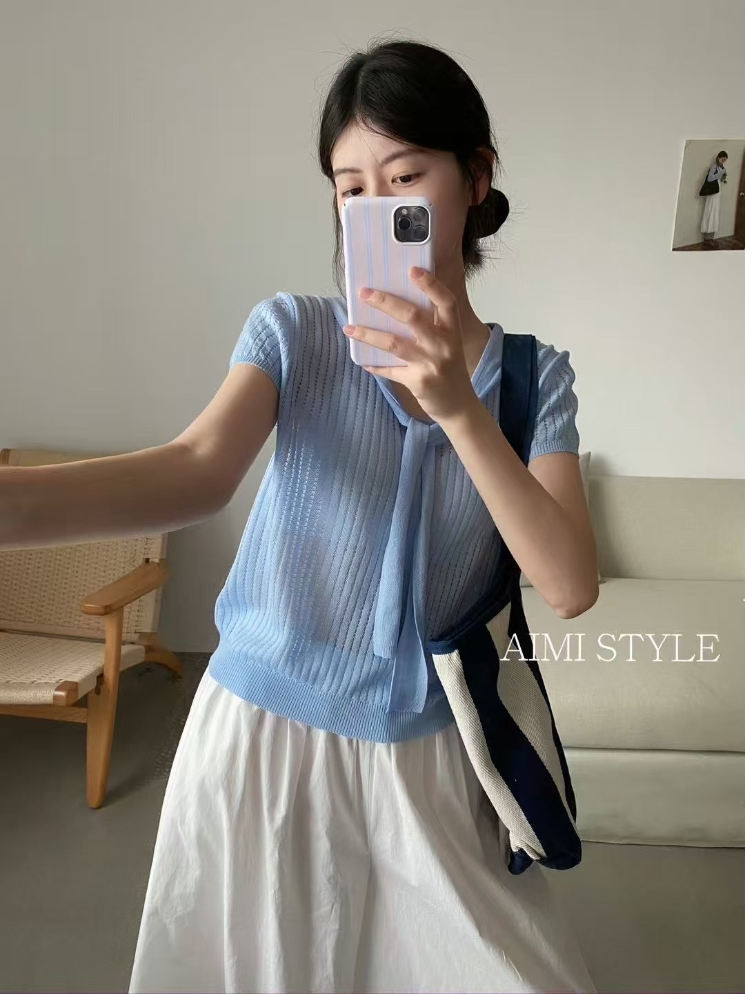 ANGE韓國代購㊣女裝新品休閑時尚推薦真品熱賣25春夏針織衫ANGE針織衫圖色4
