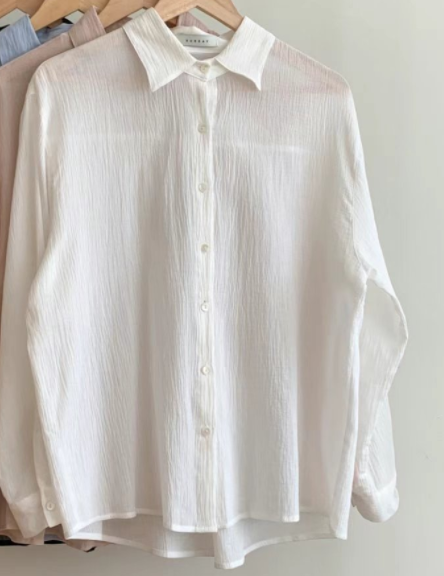 SUNDAY東大門㊣實拍女士新品25春夏時尚休閑襯衫蕾絲衫寬松SUNDAY襯衫/蕾絲衫圖色4