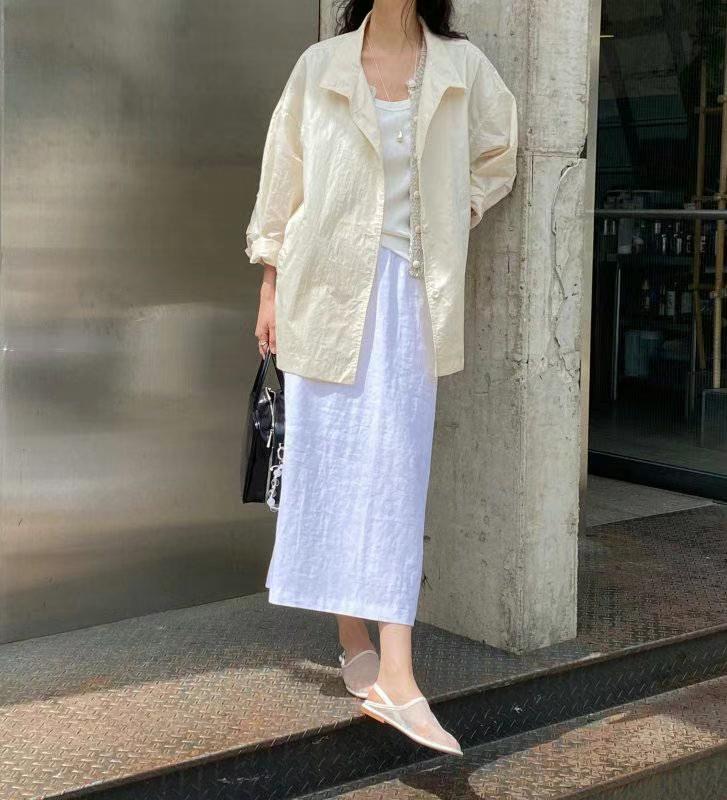 SIMPIEBEIGE東大門㊣實拍女裝新款職業真品休閑推薦長裙亞麻SIMPIEBEIGE長裙