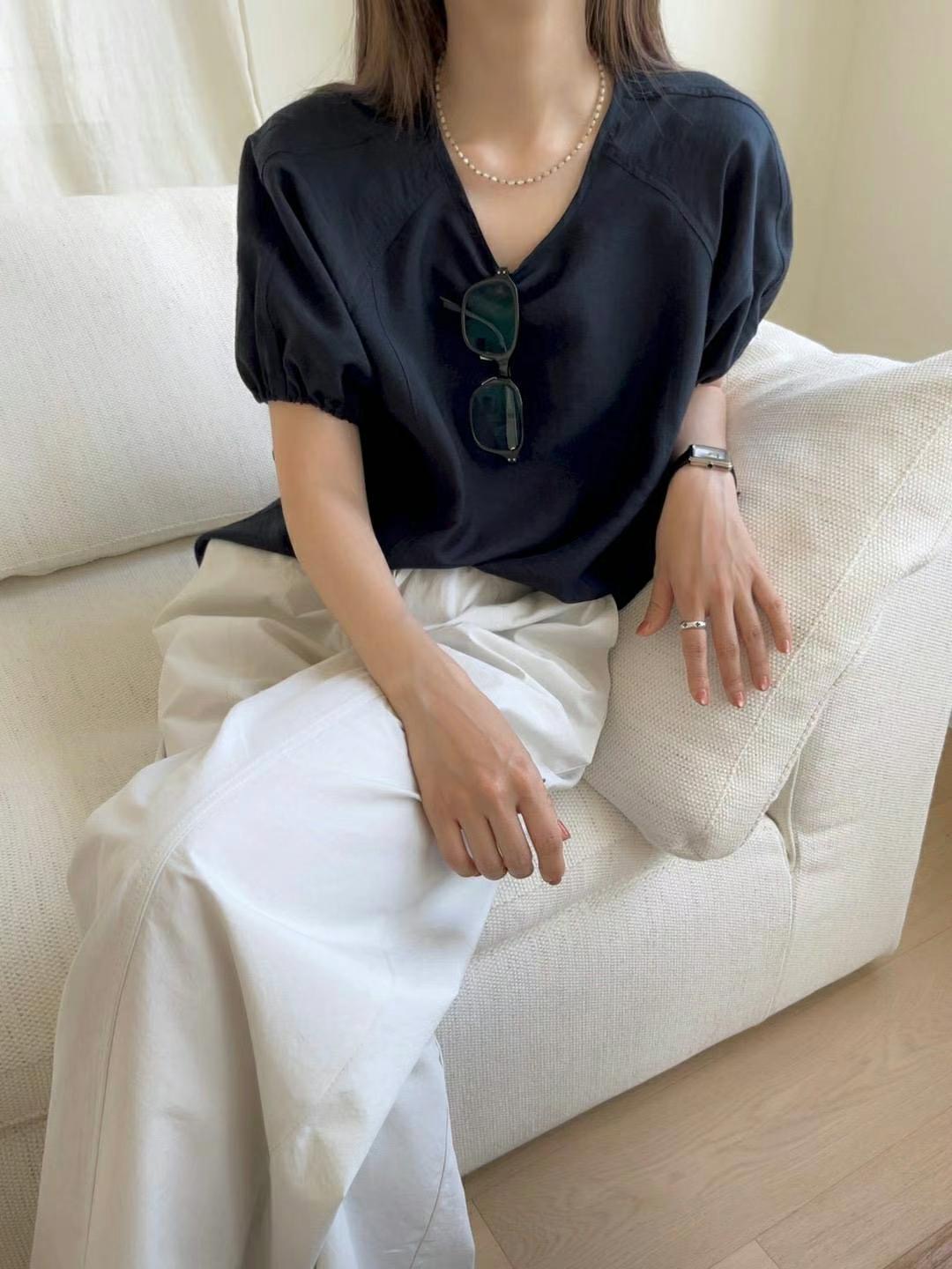 SIMPIEBEIGE韓國直郵㊣女裝新款人氣休閑時尚襯衫蕾絲衫天絲SIMPIEBEIGE襯衫/蕾絲衫