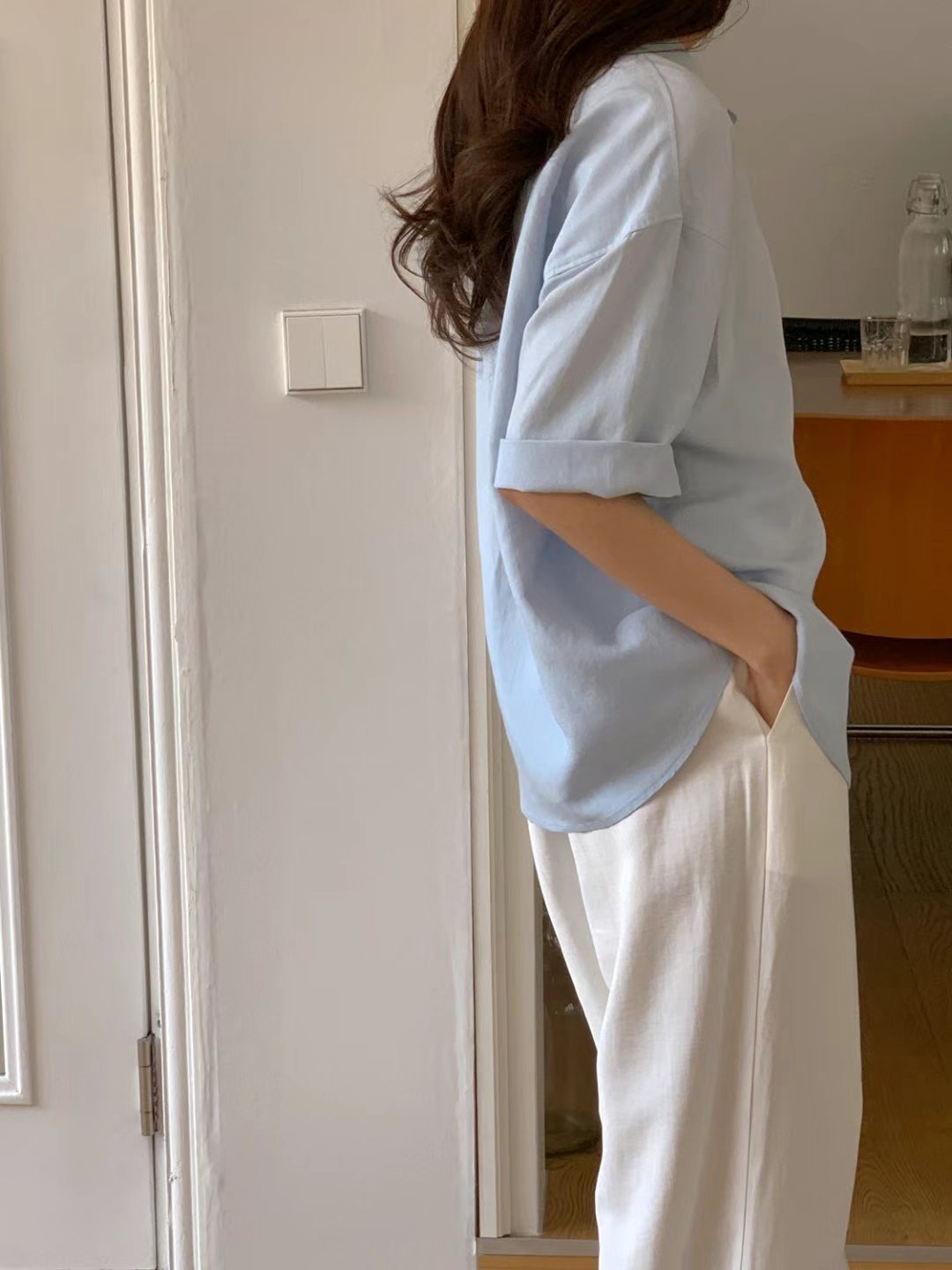 SUNDAY東大門㊣實拍女裝新品真品25春夏推薦襯衫蕾絲衫亞麻SUNDAY襯衫/蕾絲衫