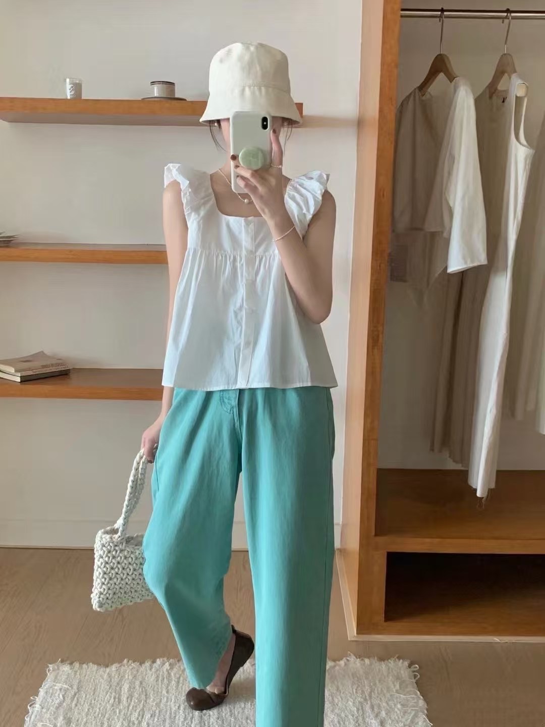 ANGE韓國代購㊣女裝新品時尚真品25春夏熱賣職業襯衫蕾絲衫ANGE襯衫/蕾絲衫