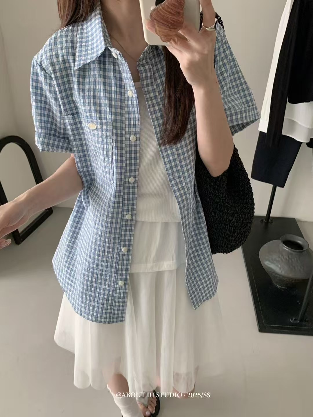 ANGE韓國直郵㊣女士新款25春夏時尚推薦職業人氣襯衫蕾絲衫ANGE襯衫/蕾絲衫圖色2