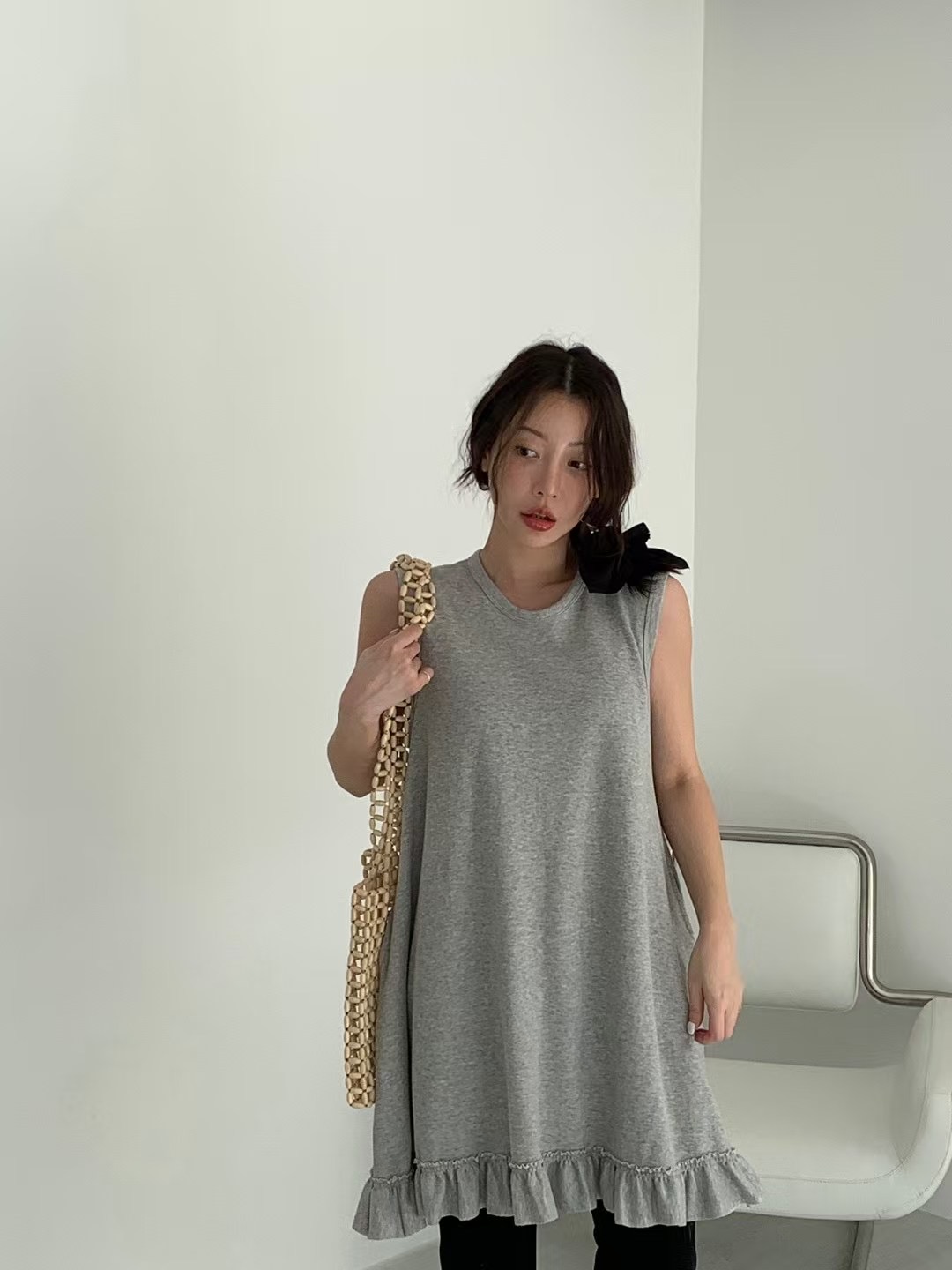 VICTORIA東大門㊣直郵女裝新品休閑職業25春夏連衣裙荷葉邊VICTORIA連衣裙圖色4