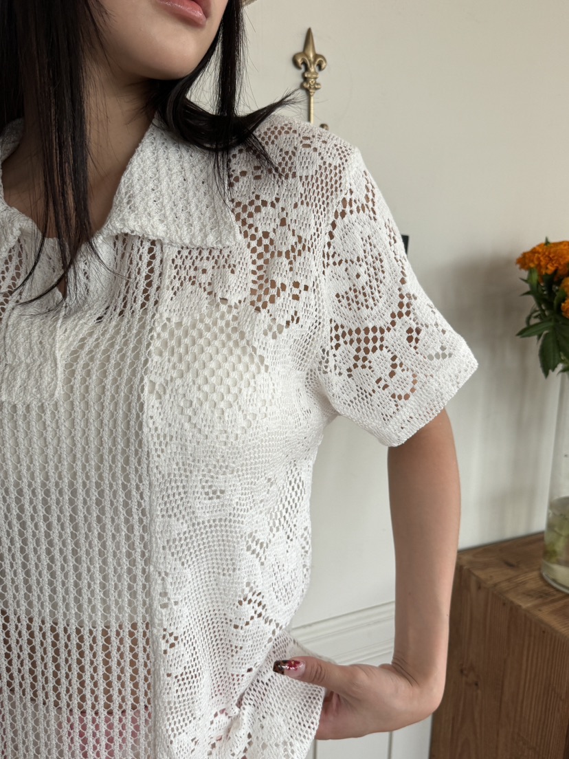 MAISONDEGLORY東大門㊣實拍女裝新品休閑25春夏職業針織衫蕾絲MAISON DE GLORY針織衫