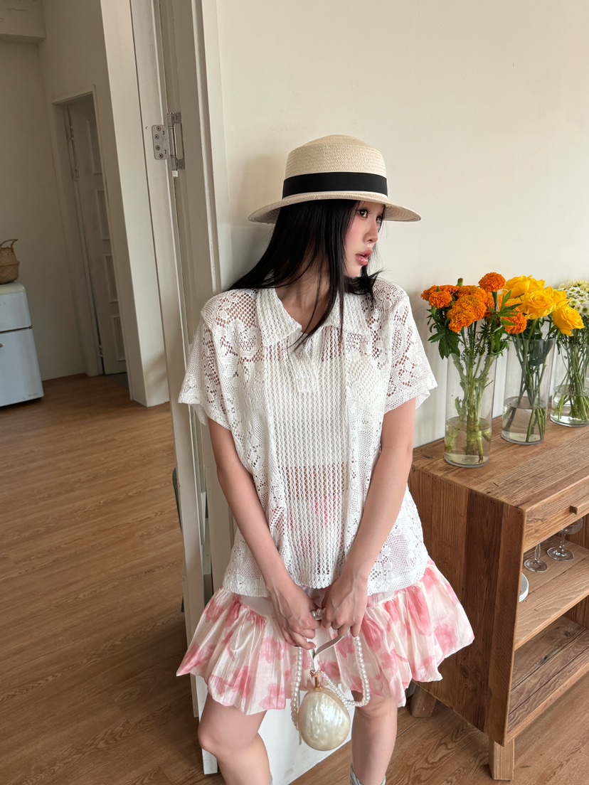 MAISONDEGLORY東大門㊣實拍女裝新品休閑25春夏職業針織衫蕾絲MAISON DE GLORY針織衫