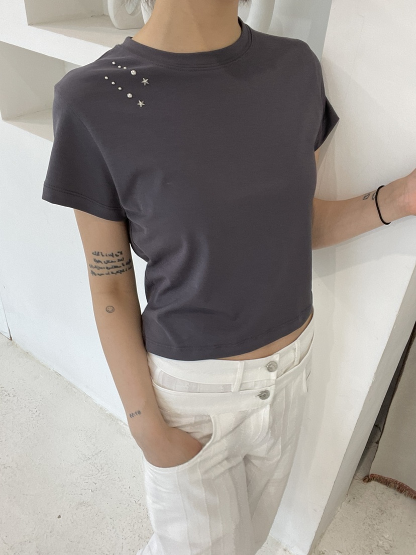 GLITTER韓國代購㊣女裝新款熱賣25春夏職業人氣休閑時尚T恤GLITTERT恤