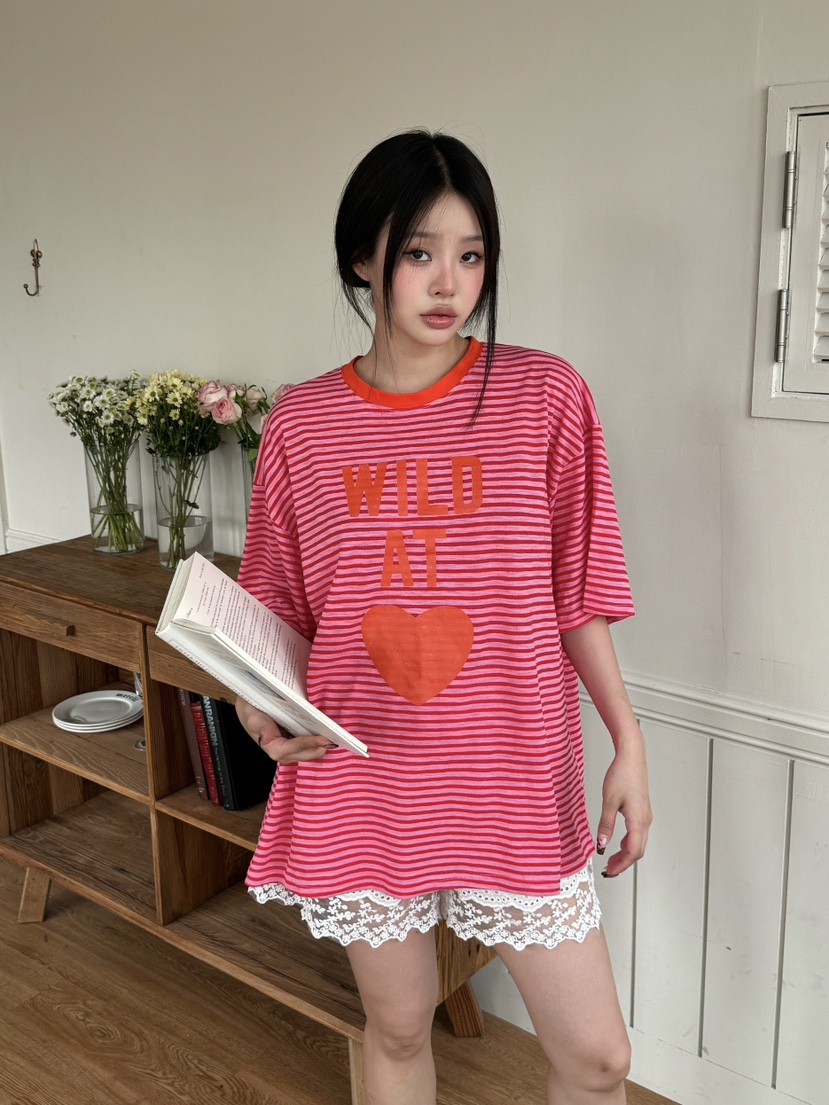 MAISONDEGLORY東大門㊣直郵女士新款時尚休閑25春夏T恤條紋MAISON DE GLORYT恤