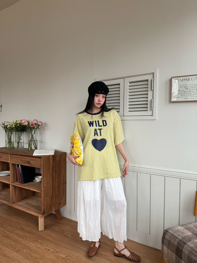 MAISONDEGLORY東大門㊣直郵女士新款時尚休閑25春夏T恤條紋MAISON DE GLORYT恤