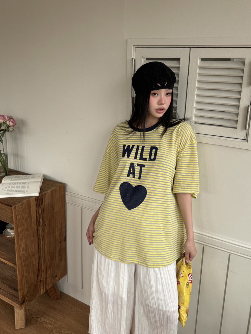 MAISONDEGLORY東大門㊣直郵女士新款時尚休閑25春夏T恤條紋MAISON DE GLORYT恤