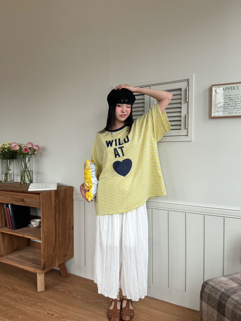 MAISONDEGLORY東大門㊣直郵女士新款時尚休閑25春夏T恤條紋MAISON DE GLORYT恤