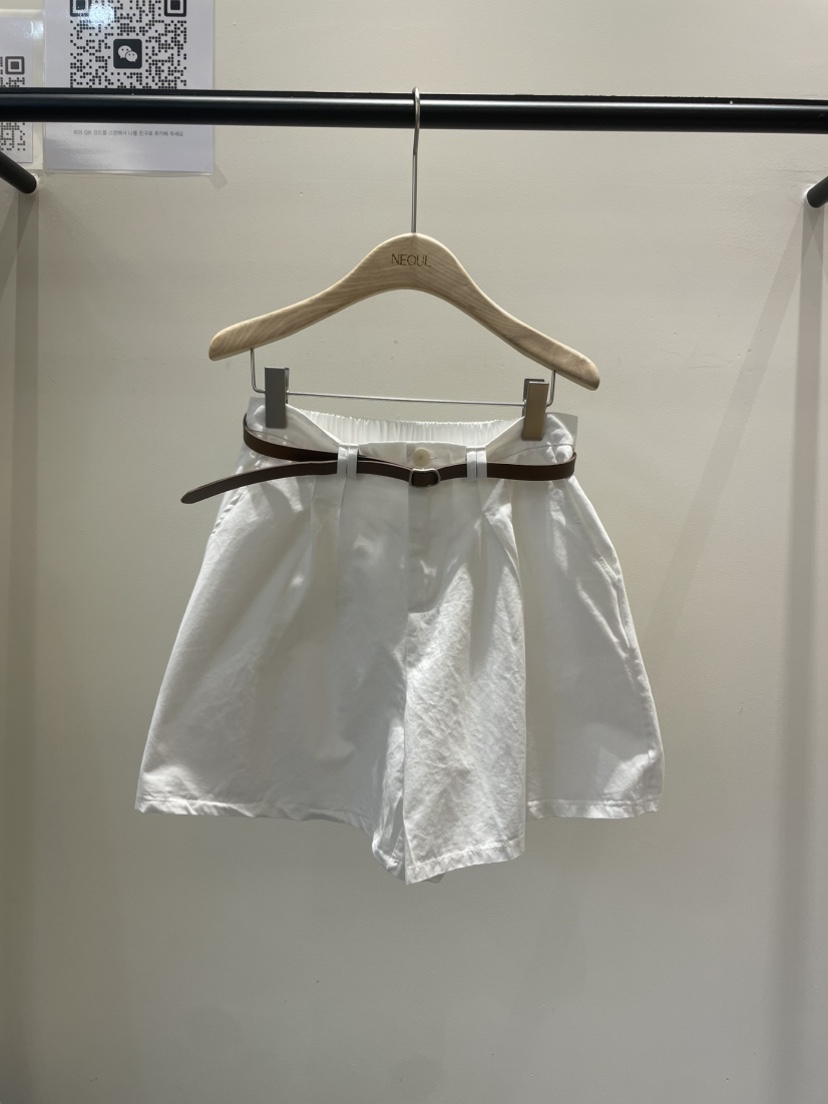 NEOUL韓國代購㊣女士新品25春夏真品時尚熱賣人氣推薦休閑短褲NEOUL/ahin雙領標簽短褲
