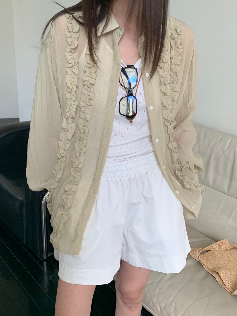 VAARA東大門㊣直郵女士新款熱賣職業時尚25春夏人氣襯衫蕾絲衫VAARA襯衫/蕾絲衫