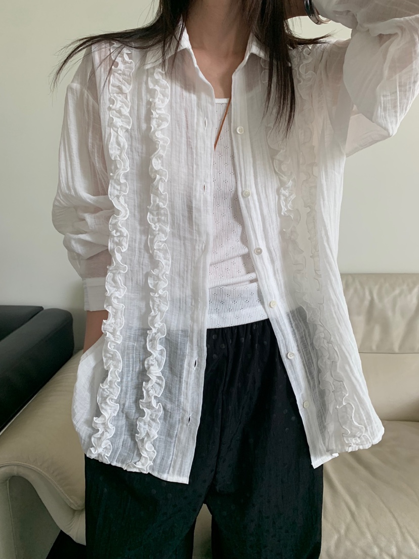 VAARA東大門㊣直郵女士新款熱賣職業時尚25春夏人氣襯衫蕾絲衫VAARA襯衫/蕾絲衫