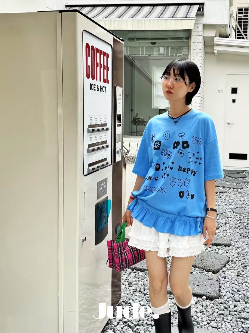 HEYJUDE韓國直郵㊣女士新品職業熱賣時尚人氣25春夏休閑T恤HEYJUDET恤