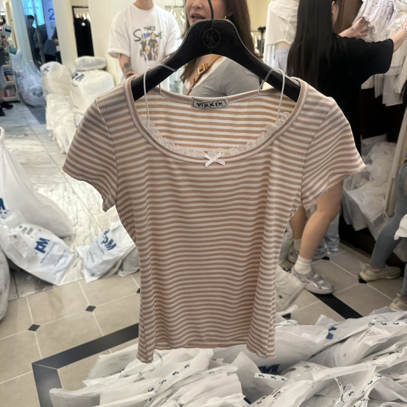 VIRKIN韓國直郵㊣女裝新品時尚職業推薦25春夏人氣真品休閑T恤VIRKINT恤