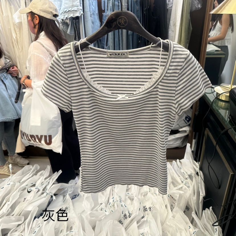 VIRKIN韓國直郵㊣女裝新品時尚職業推薦25春夏人氣真品休閑T恤VIRKINT恤圖色2