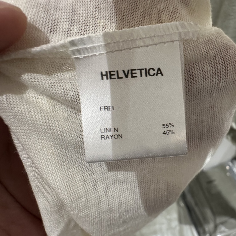 HELVETICA韓國代購㊣女士新款職業熱賣時尚25春夏T恤亞麻布柔軟HELVETICAT恤