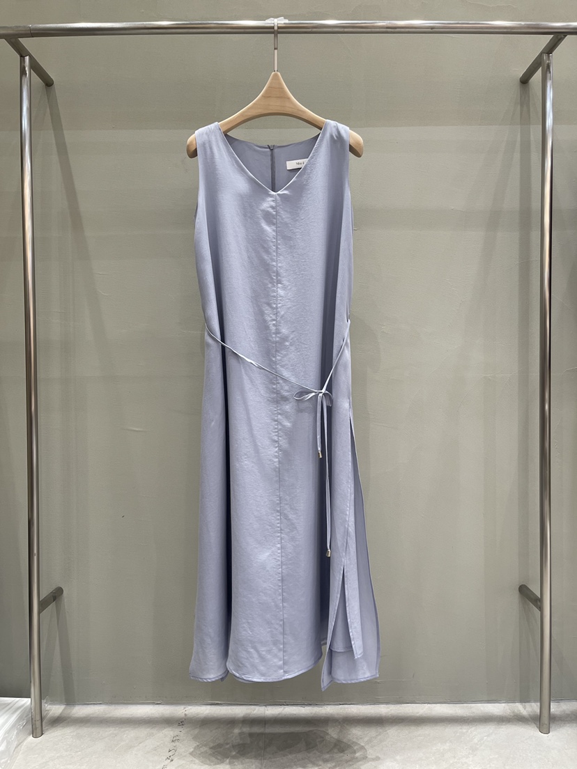 THE MUI韓國代購㊣女裝新款休閑職業人氣真品連衣裙含腰繩Mu:i-A連衣裙