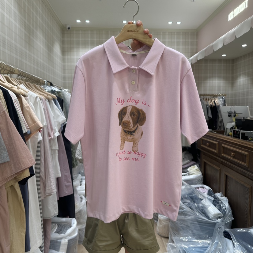 OURMOMENT東大門㊣實拍女士新品休閑職業推薦人氣時尚25春夏T恤OURMOMENTT恤圖色2