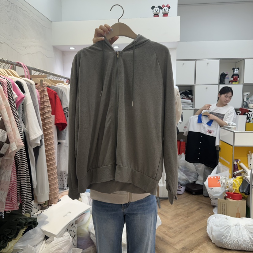 DE LINE東大門㊣實拍女士新款25春夏推薦時尚夾克兜帽亞麻DE LINE夾克圖色2