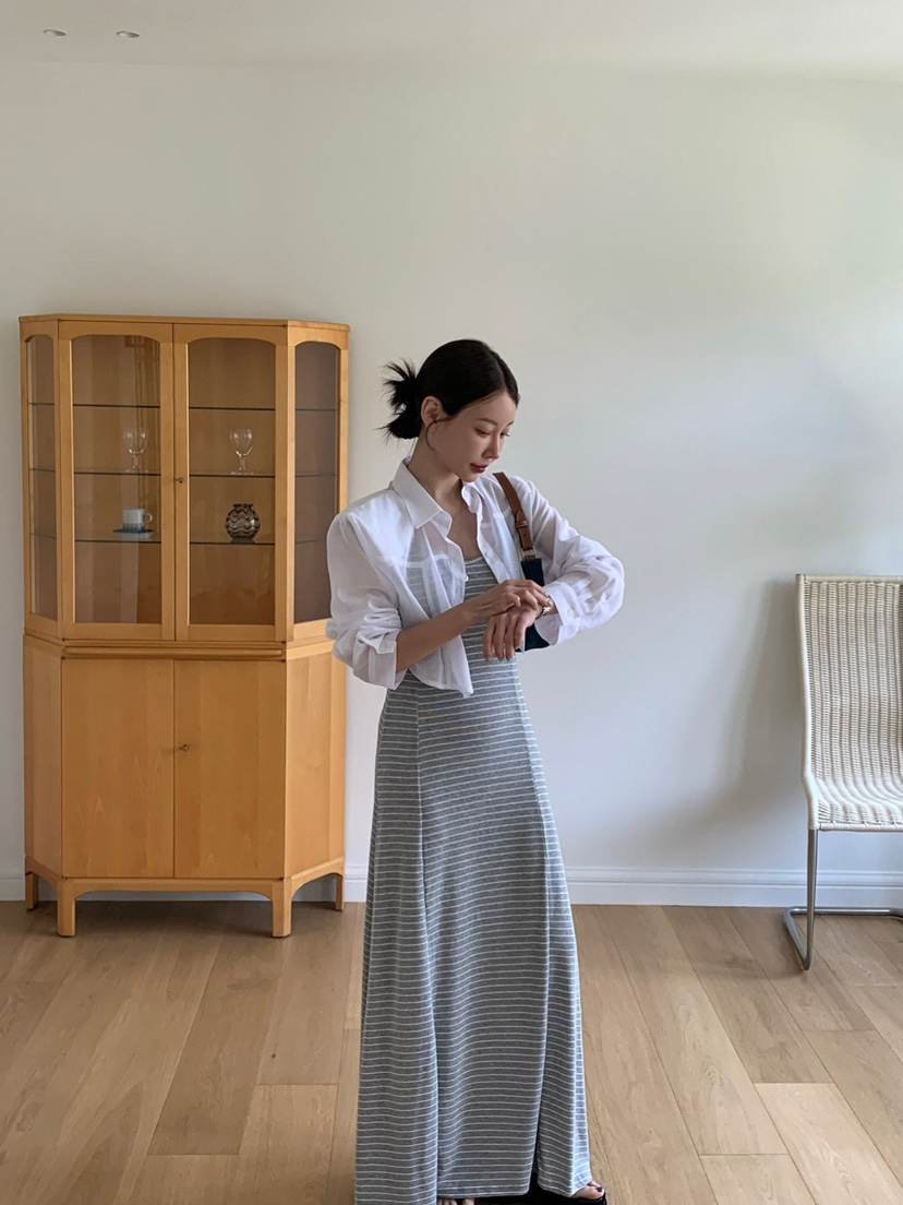 REVE CITE-L東大門㊣實拍女士新款職業休閑連衣裙喇叭長款REVE CITE連衣裙