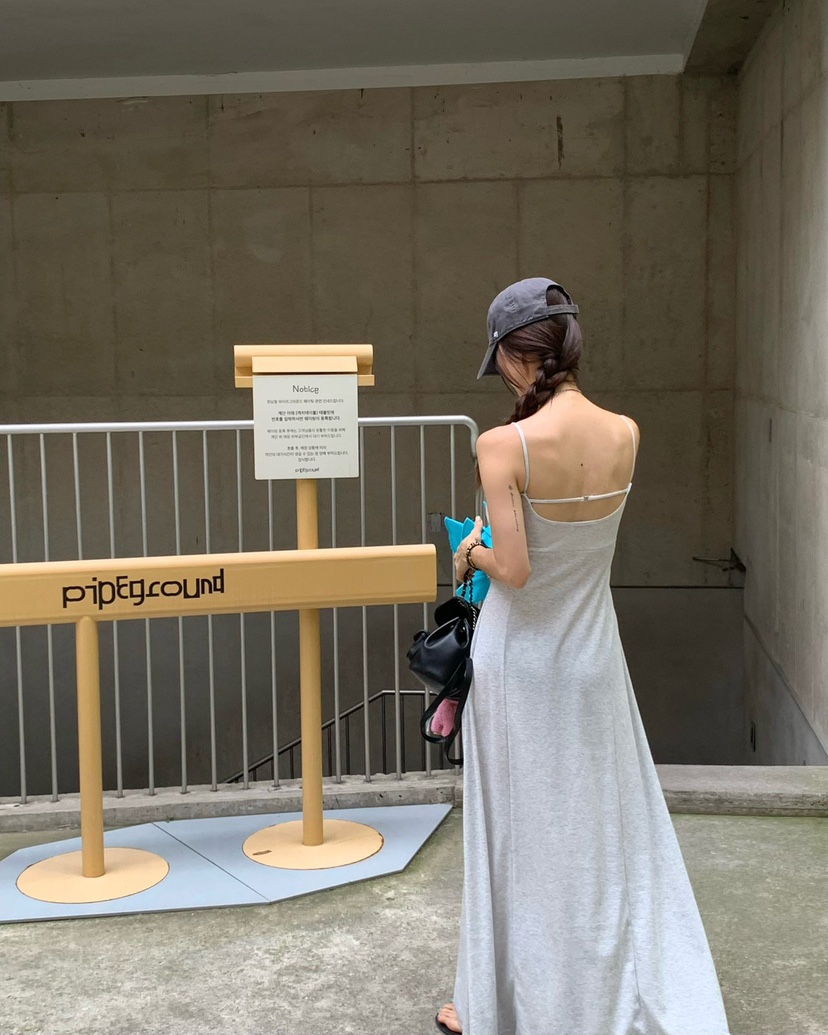 REVE CITE-L東大門㊣實拍女士新款職業休閑連衣裙喇叭長款REVE CITE連衣裙
