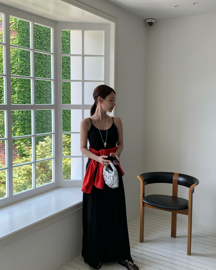 REVE CITE-L東大門㊣實拍女士新款職業休閑連衣裙喇叭長款REVE CITE連衣裙圖色4