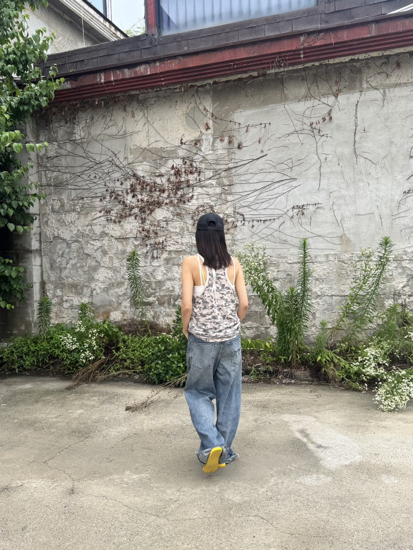 FRANC—L韓國代購㊣女裝新品人氣推薦25春夏真品吊帶背心迷彩FRANC吊帶/背心