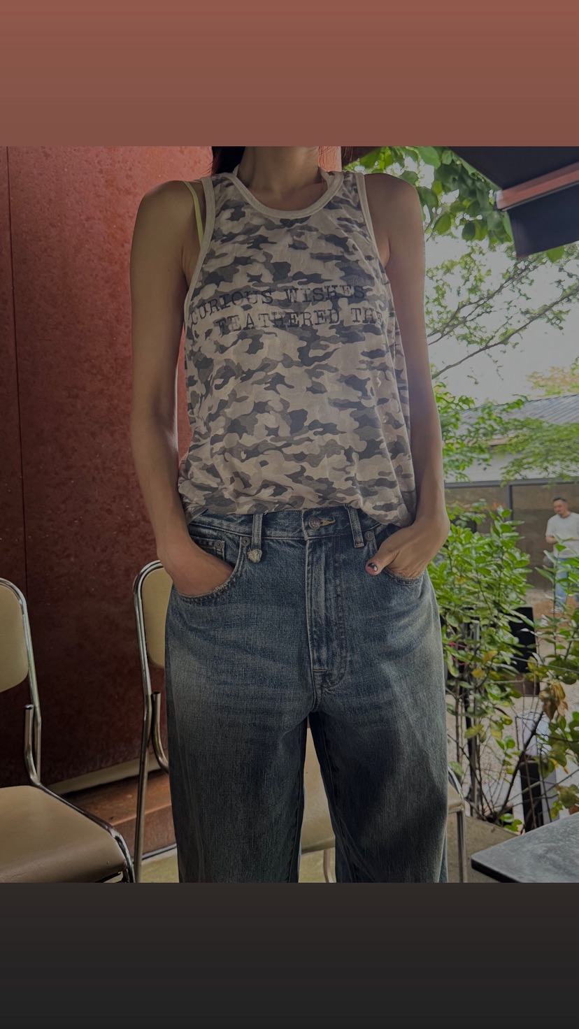 FRANC—L韓國代購㊣女裝新品人氣推薦25春夏真品吊帶背心迷彩FRANC吊帶/背心