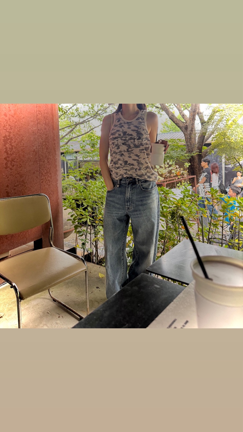 FRANC—L韓國代購㊣女裝新品人氣推薦25春夏真品吊帶背心迷彩FRANC吊帶/背心