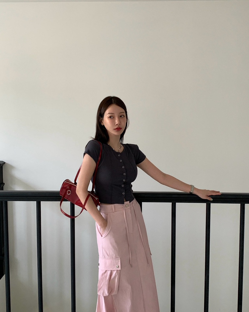REVE CITE-L東大門㊣直郵女士新款真品推薦休閑職業長裙口袋REVE CITE長裙