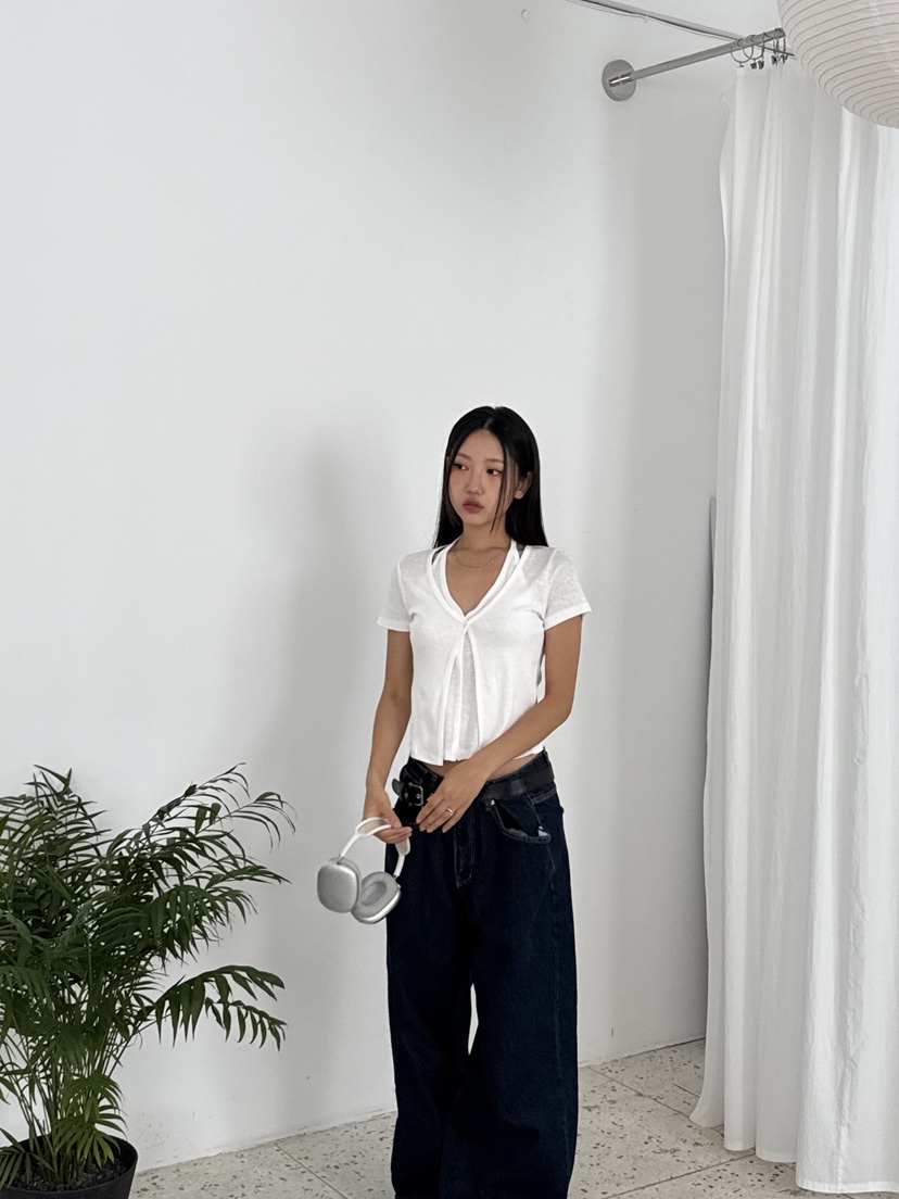 SUNDER MARKET韓國代購㊣女裝新品真品人氣時尚T恤掛脖開衫SUNDER MARKETT恤