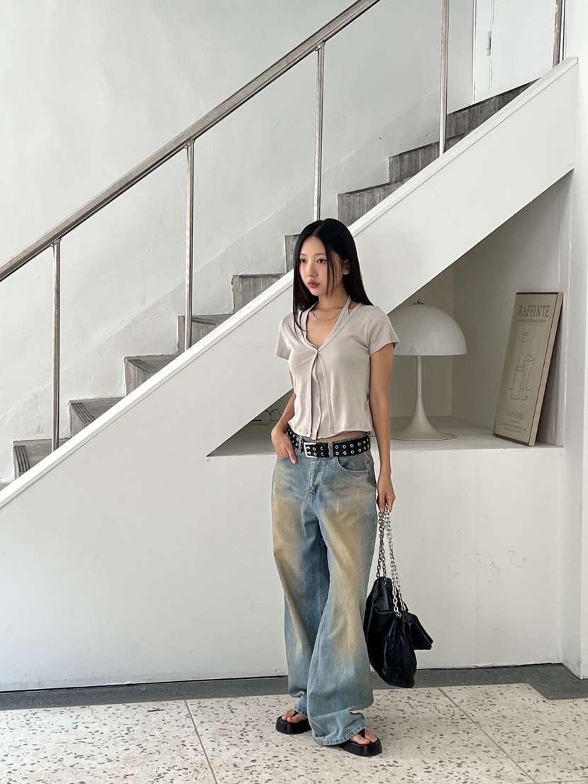SUNDER MARKET韓國代購㊣女裝新品真品人氣時尚T恤掛脖開衫SUNDER MARKETT恤
