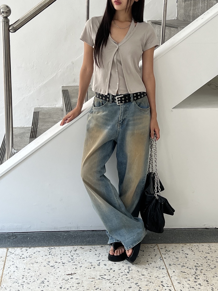 SUNDER MARKET韓國代購㊣女裝新品真品人氣時尚T恤掛脖開衫SUNDER MARKETT恤