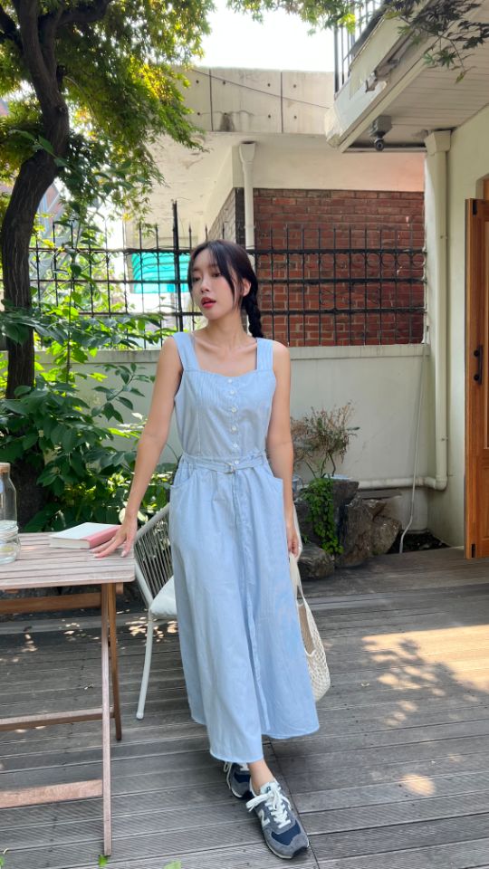 HEY/TO SEWING東大門㊣直郵女裝新款推薦25春夏連衣裙含腰帶BY HEY/TO SEWING連衣裙圖色1