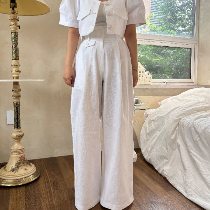 mars東大門㊣實拍女士新款熱賣人氣職業25春夏休閑褲亞麻連帽mars休閑褲