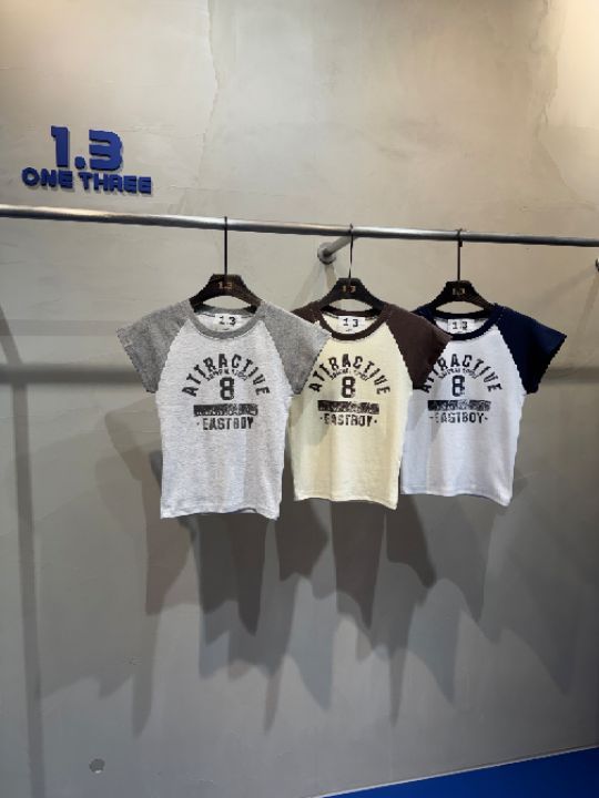1.3東大門㊣代購女裝新品職業休閑推薦人氣時尚熱賣T恤短款1.3T恤