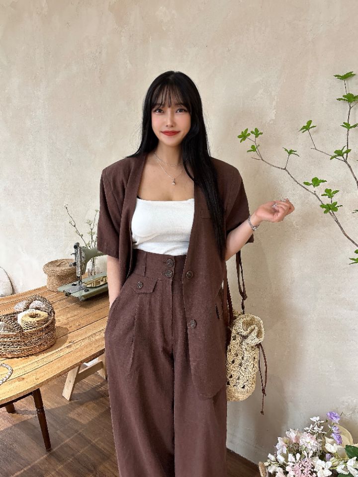 mars韓國直郵㊣女裝新款25春夏時尚真品推薦人氣休閑夾克亞麻mars夾克