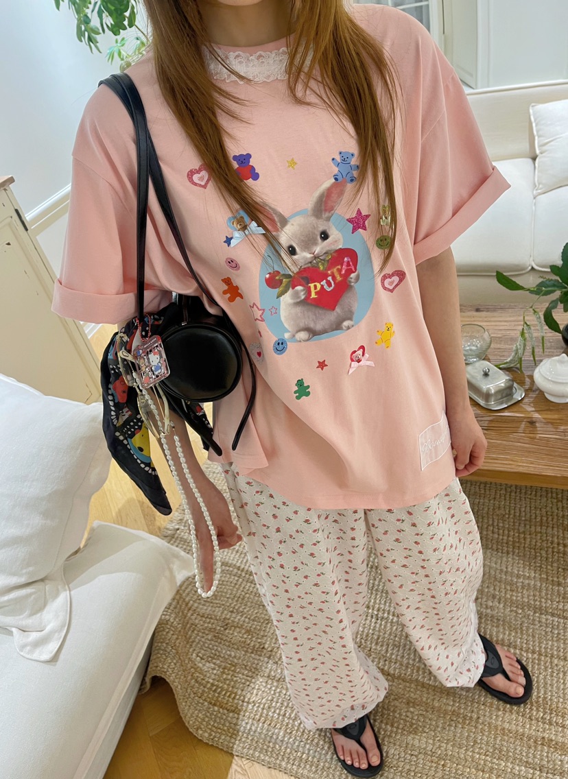 BOUTIQUE-L東大門㊣直郵女裝新款人氣真品25春夏T恤不含腰帶BOUTIQUE-LT恤圖色3