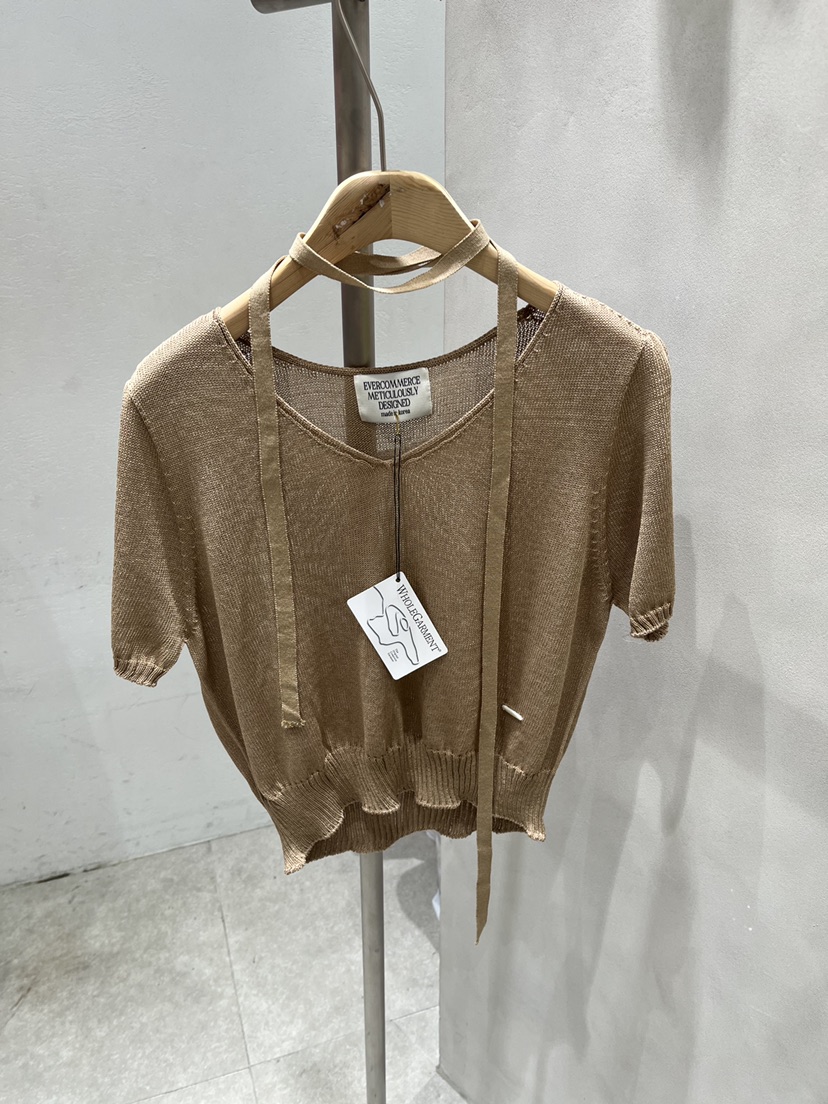 EVERCOMMERCE METICULOUSLY DESIGNED韓國代購㊣女士新品休閑針織衫含脖帶EVERCOMMERCE METICULOUSLY DESIGNED針織衫圖色2