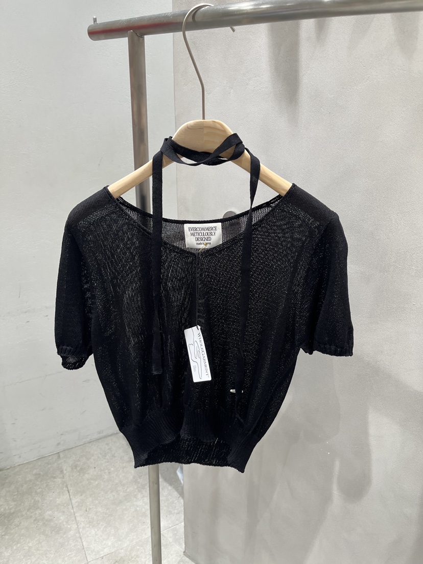 EVERCOMMERCE METICULOUSLY DESIGNED韓國代購㊣女士新品休閑針織衫含脖帶EVERCOMMERCE METICULOUSLY DESIGNED針織衫圖色4